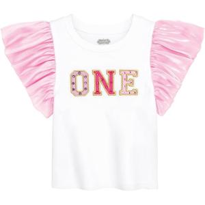Mud Pie Girl One First Birthday Bejeweled Birthday Tee, 12-18 Months