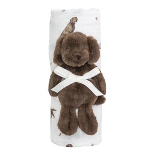 Mud Pie Golden Retriever Dog Baby Swaddle & Rattle Set(Labrador Retriever)