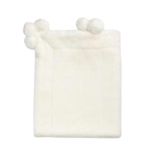Mud Pie Kids’ Pink Pom Blanket(White)