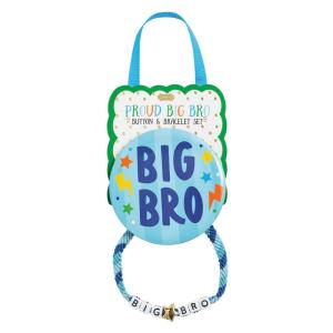 Mud Pie Kids’ Purple Big Sibling Bracelet & Button Pin Set(Blue)