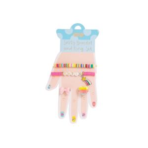 Mud Pie Kids’ Purple Sassy Bracelet & Ring Set(Blue)