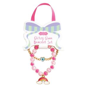 Mud Pie Kids’ Unicorn Glitzy Glam Bracelet Set(Pink)