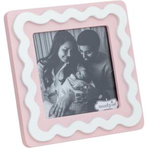 Mud Pie Rectangle Pink Ric-Rac Wood Frame(5 1/2″ x 5 1/2″)