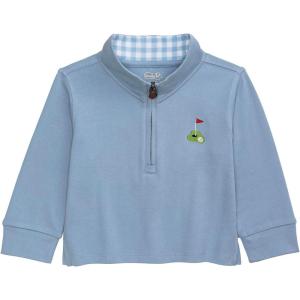 Mud Pie Toddler Boy Blue Golf Quarter Zip Pullover(Light Blue)