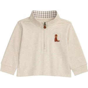 Mud Pie Toddler Boy Boot Quarter Zip Pullover