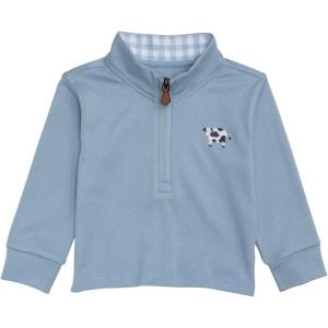 Mud Pie Toddler Boy Farm Icon Quarter Zip Pullover(Blue)