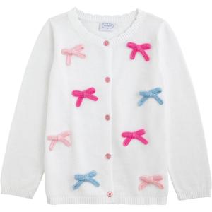 Mud Pie Toddler Girl Rainbow Bow Cardigan
