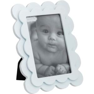 Mud Pie White Scallop Wood Frame(White)