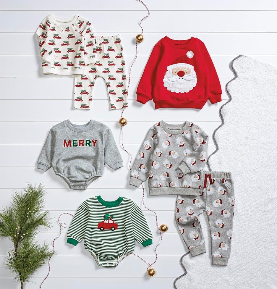 image:imageMud Pie Boys Kids Christmas Merry Sweatshirt BubbleGrey