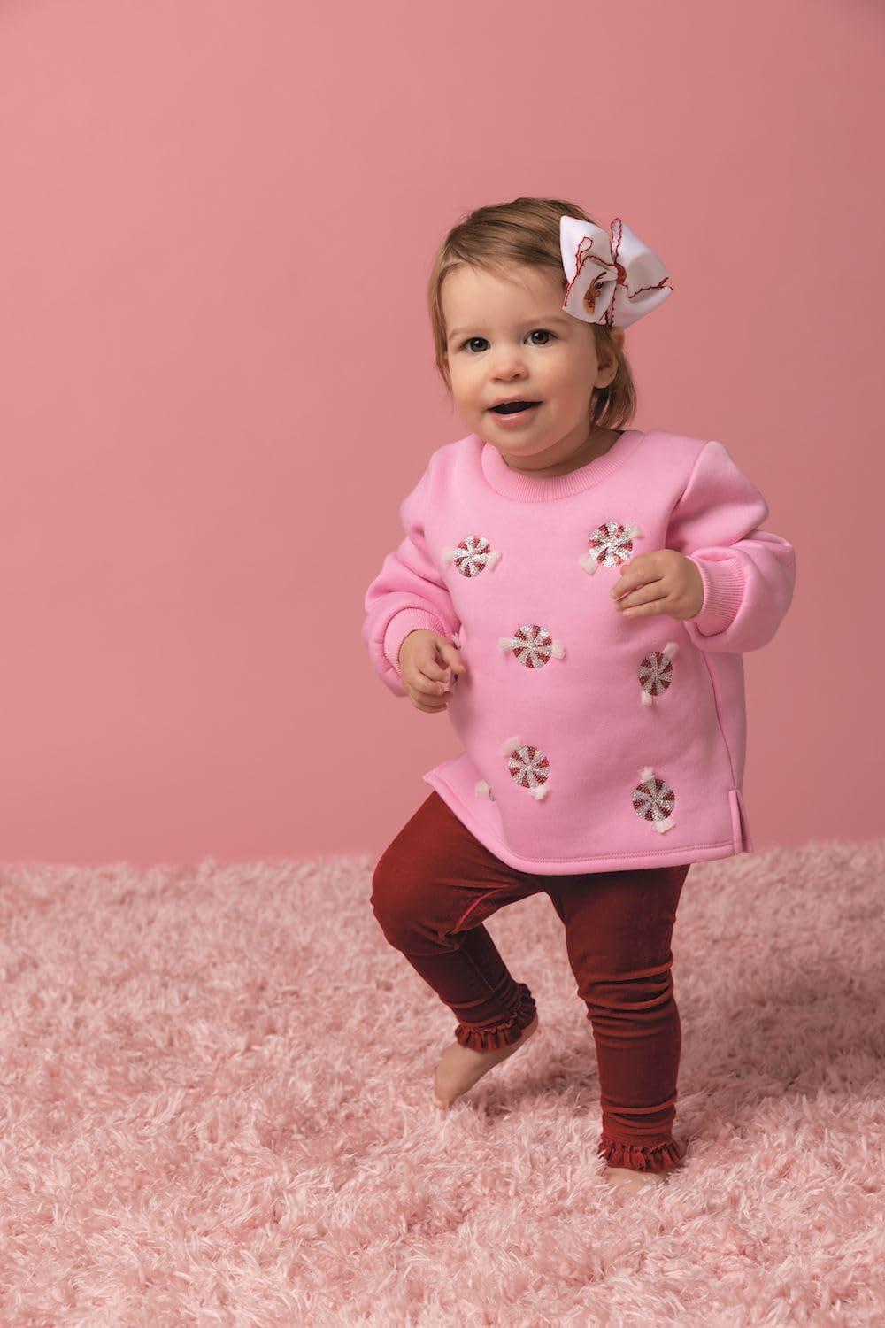 image:imageMud Pie Kids Christmas Peppermint Shirt And Legging Set