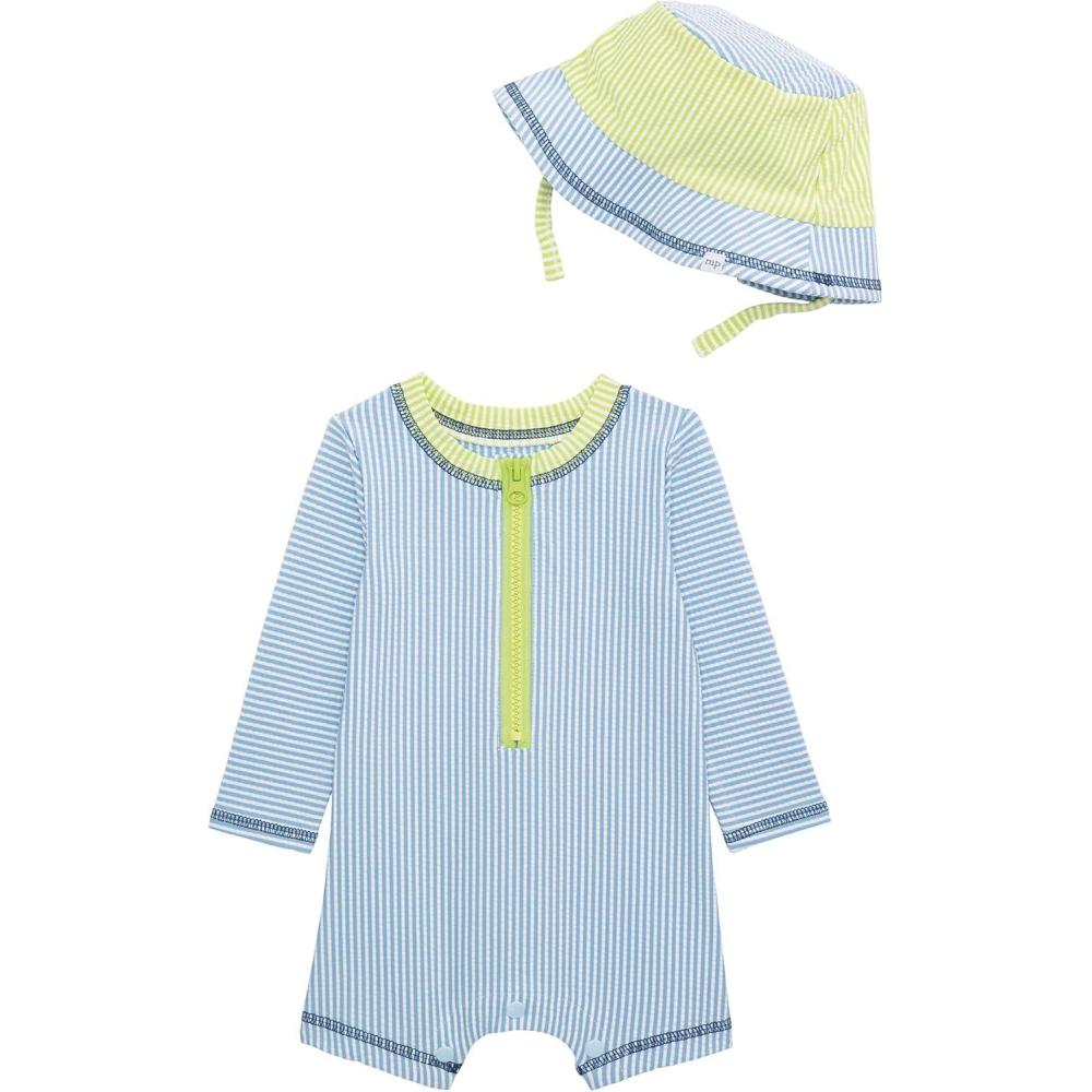 image:imageMud Pie Baby Boy Baby Seersucker Rashguard Set