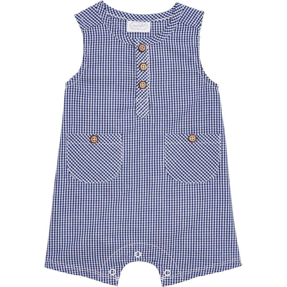 image:imageMud Pie Baby Boy Gingham RomperBlue