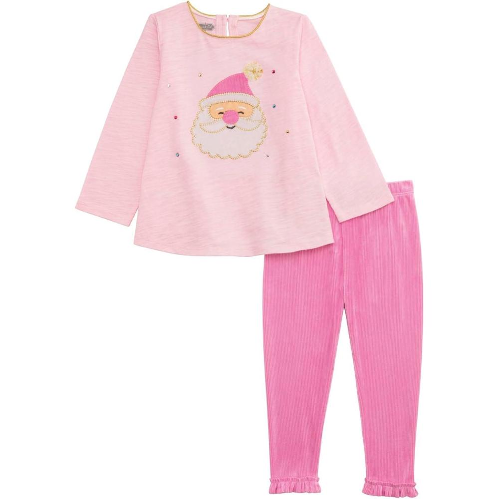 image:imageMud Pie Baby Girls Kids Christmas Santa Tunic and Legging SetPink