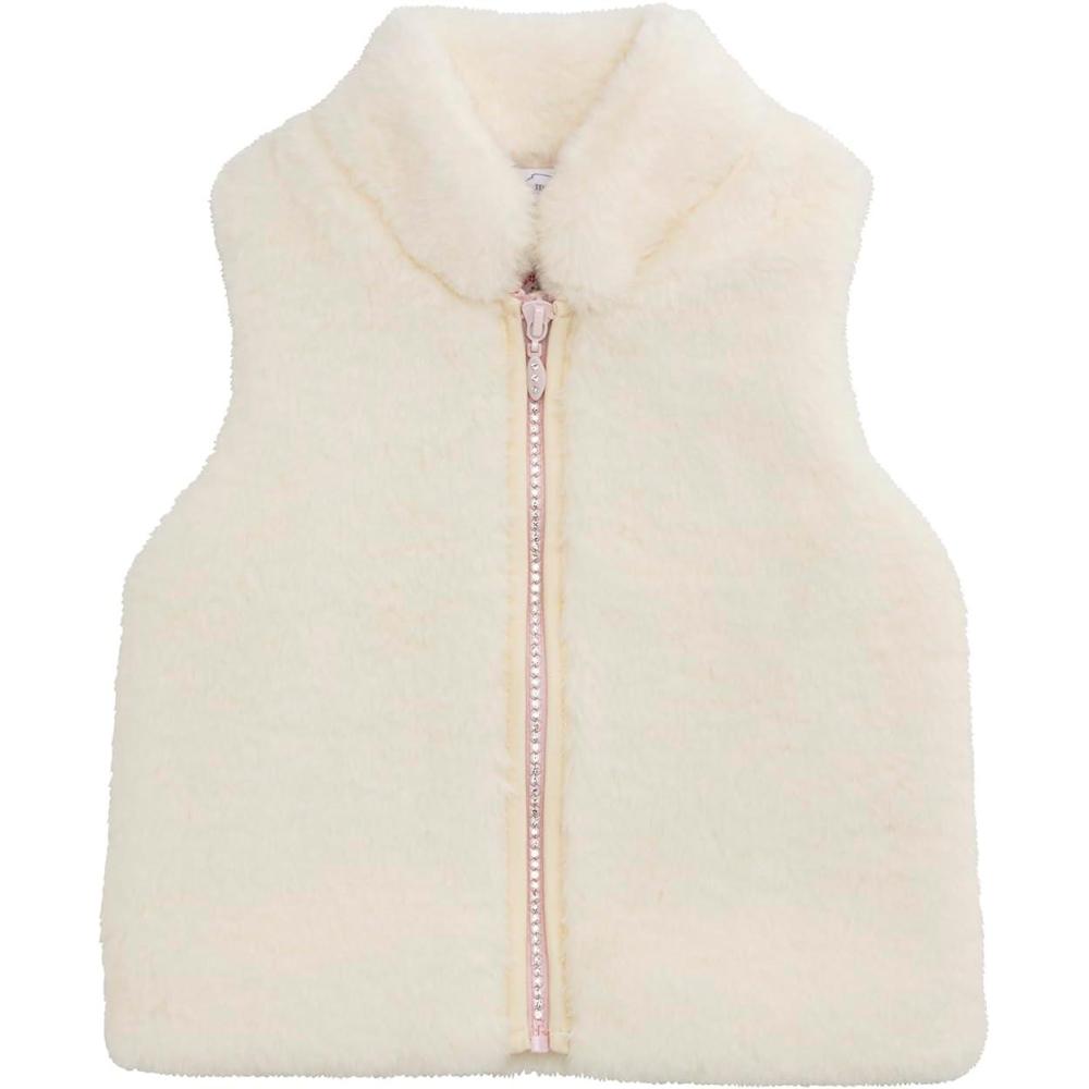 image:imageMud Pie Baby Girls Mud Pie Kids Girl Ivory Fur Zip VestWhite