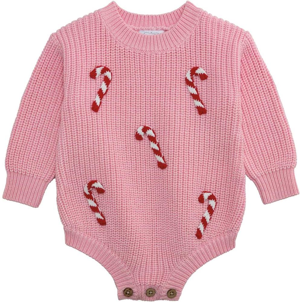 image:imageMud Pie Girls Kids Christmas Candy Cane Sweater BubblesPink