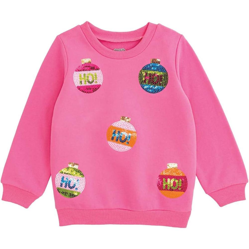 image:imageMud Pie Girls Mud Pie Kids Christmas Sequin Ornament SweatshirtPink