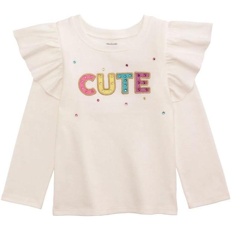 image:imageMud Pie Girls Mud Pie Kids Jewel Long Sleeve ShirtWhite