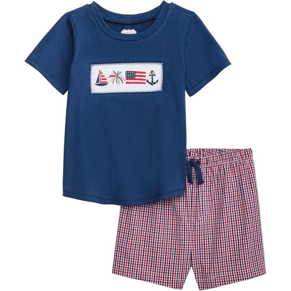 image:imageMud Pie Toddler Boy Navy Patriotic Short Set