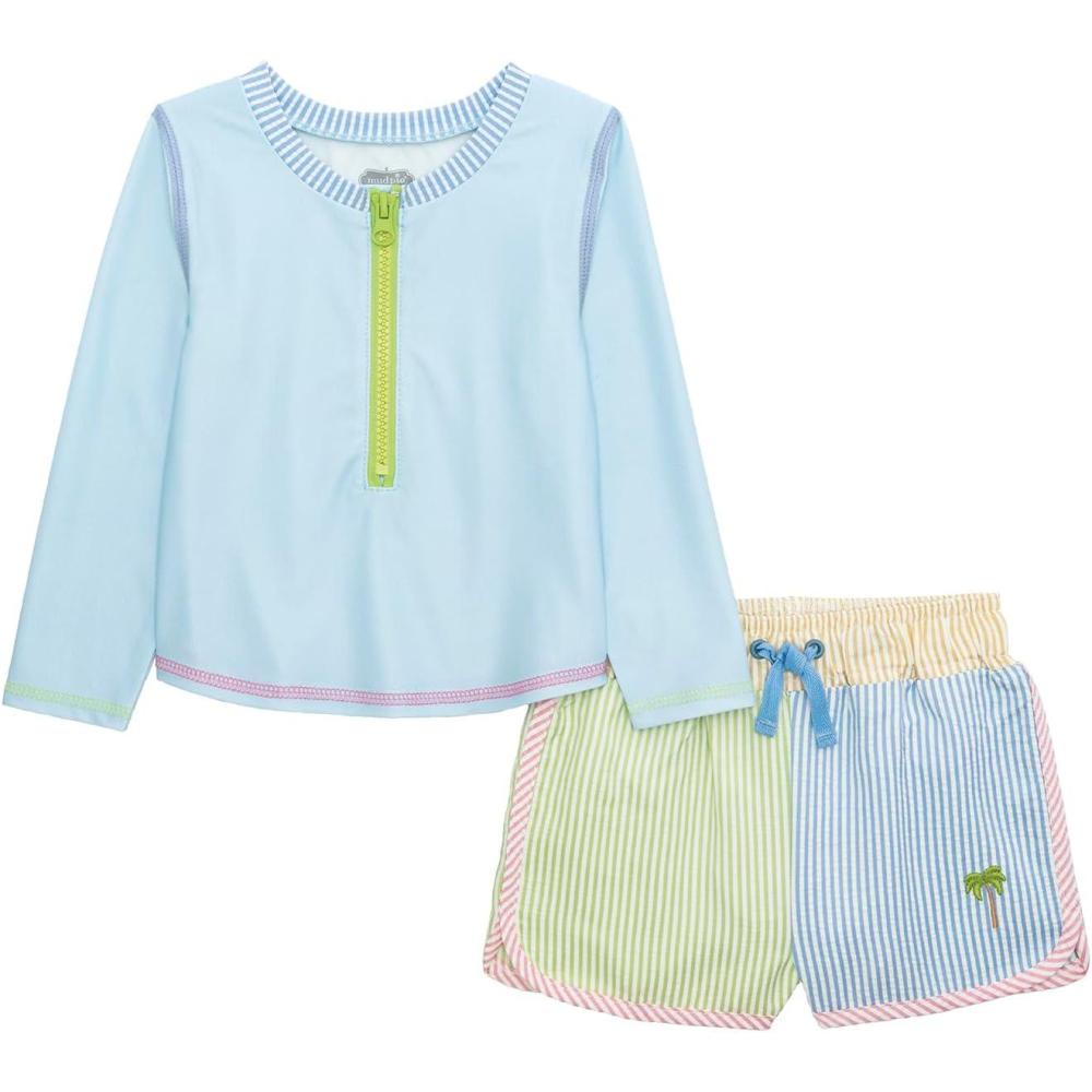 image:imageMud Pie Toddler Boy Seersucker Rashguard Set