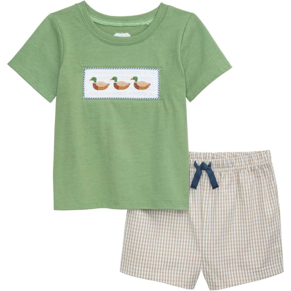 image:imageMud Pie Toddler Boy Smocked Duck Short Set