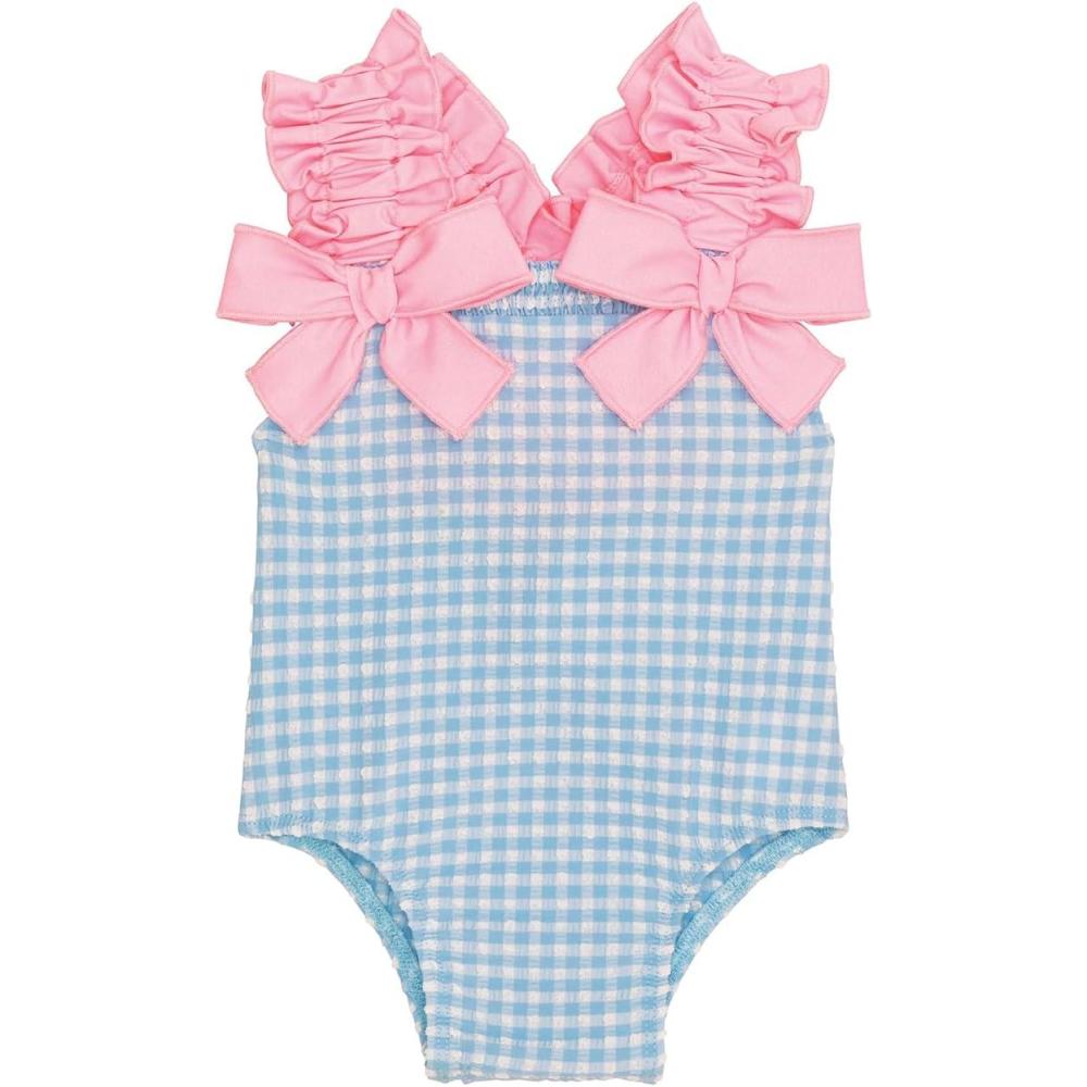 image:imageMud Pie Toddler Girl Crinkle Check Baby One Piece Swimsuit
