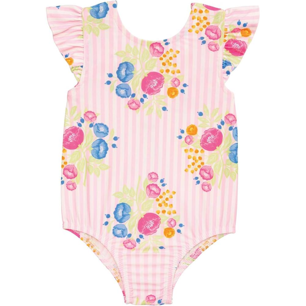 image:imageMud Pie Toddler Girl Floral Stripe Toddler One Piece Swimsuit