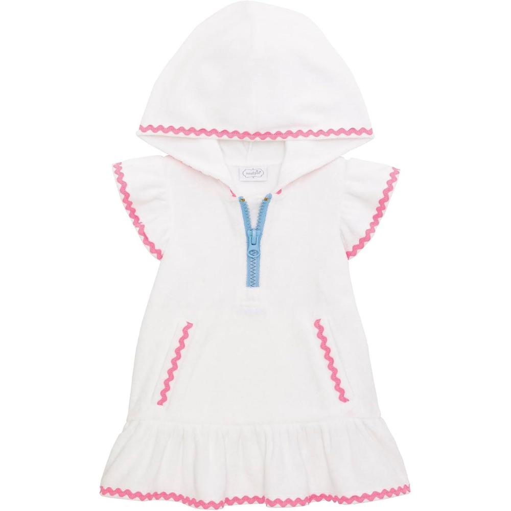 image:imageMud Pie Toddler Girl White RIC Rac Zip Cover Up