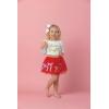 Mud Pie Girls Kids Christmas Holiday Tinsel Long Sleeve Shirt(White)