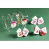 Mud Pie Kids Christmas Reindeer Embroidered Bows(White)