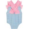 Mud Pie Toddler Girl Crinkle Check Baby One Piece Swimsuit