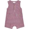 Mud Pie Baby Boy Gingham Romper(Red)