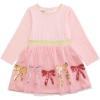 Mud Pie Baby Girls Kids Christmas Velour Sequin Bow Tutu Dress(Pink)