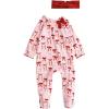 Mud Pie Baby Girls’ Mud Pie Kids Christmas Christmas Bow Sleeper(Pink)
