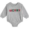 Mud Pie Boys Kids Christmas Merry Sweatshirt Bubble(Grey)