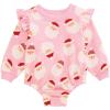 Mud Pie Girls Kids Christmas Santa Sweatshirt Bubble(Pink)