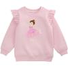 Mud Pie Girls’ Mud Pie Kids Ballet Sweatshirt(Pink)