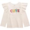 Mud Pie Girls’ Mud Pie Kids Jewel Long Sleeve Shirt(White)