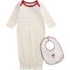 Mud Pie Kids Christmas Dot Santa Gown Bib Set White
