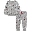 Mud Pie Kids Christmas Grey Santa Jogger Set