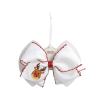 Mud Pie Kids Christmas Reindeer Embroidered Bows(White)