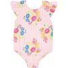 Mud Pie Toddler Girl Floral Stripe Toddler One Piece Swimsuit