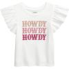 Mud Pie Toddler Girl Western Glitter Tee(Pink)