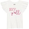 Mud Pie Toddler Girl Western Glitter Tee(White)