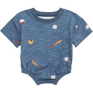 Mud Pie Baby Boy Baseball Tshirt Bubble(Blue)