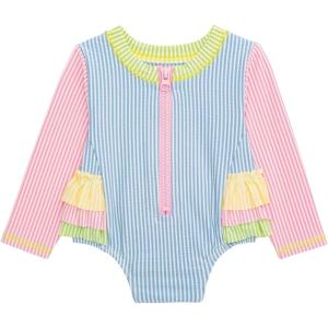 Mud Pie Baby Girl Baby Seersucker Rashguard One Piece Swimsuit