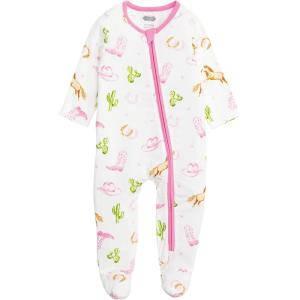 Mud Pie Baby Girl Pink Horse Zip Sleeper