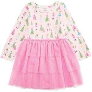 Mud Pie Baby Girls’ Mud Pie Kids Christmas Nutcracker Print Tutu Dress(Pink)