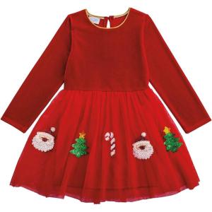 Mud Pie Baby Girls’ Mud Pie Kids Christmas Red Sequin Tutu Dress(Red)
