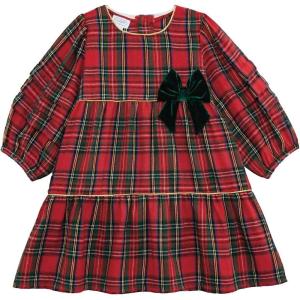 Mud Pie Baby Girls’ Mud Pie Kids Christmas Tartan Tier Dress(Red)