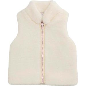 Mud Pie Baby Girls’ Mud Pie Kids Girl Ivory Fur Zip Vest(White)